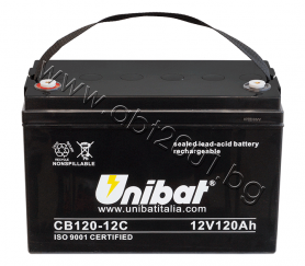 VRLA-батерия UNIBAT, 120Ah, 12V