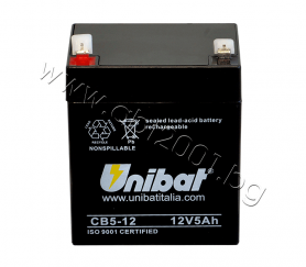 VRLA-батерия UNIBAT, 5 Ah, 12 V