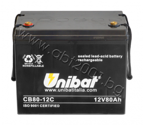 VRLA-батерия UNIBAT, 80 Ah, 12 V
